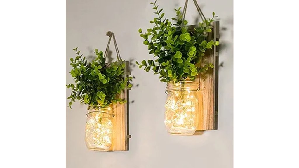rustic led fairy sconces